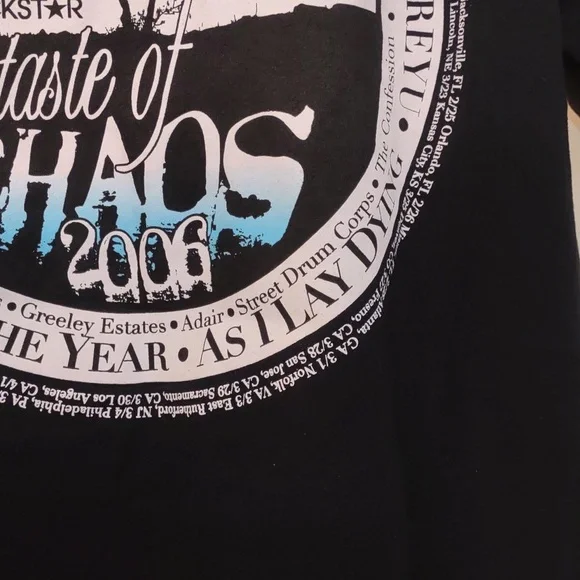 NEW NEVER USED TASTE OF CHAOS 2006 CONCERT TSHIRT SIZE M - Picture 7 of 10